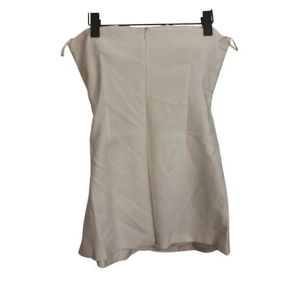 Nwt- Zara Women's Knit Ruched Strapless Mini ROMPER White Sz L - Picture 3 of 4